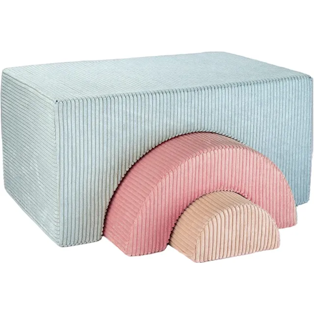 Wigiwama Corduroy Rainbow Playset / Speelset - 75x49x37cm - Peppermint Green Bruin