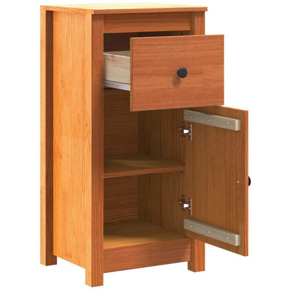 vidaXL Dressoir 2 st Wasbruin 39 x 34,5 x 80 cm Massief grenenhout bruin, foto 4