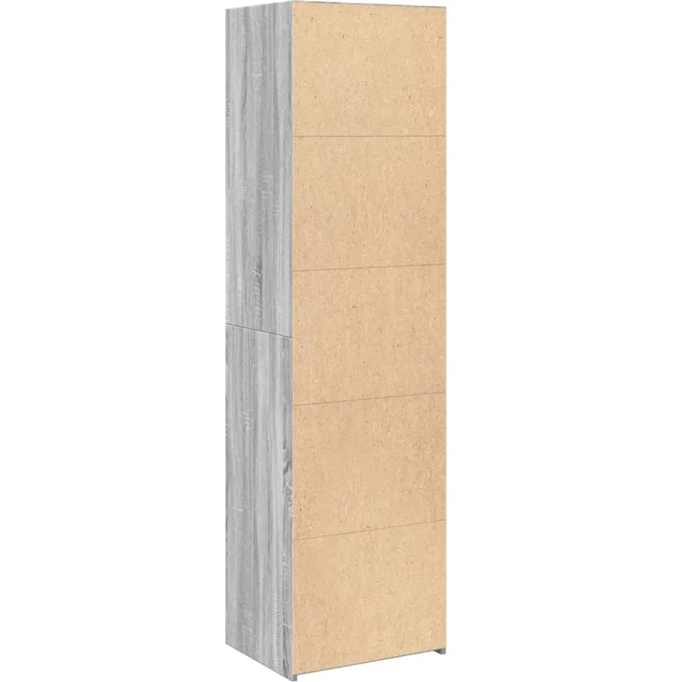 vidaXL Hoge kast 50x41x185 cm bewerkt hout grijs sonoma eikenkleurig, foto 3