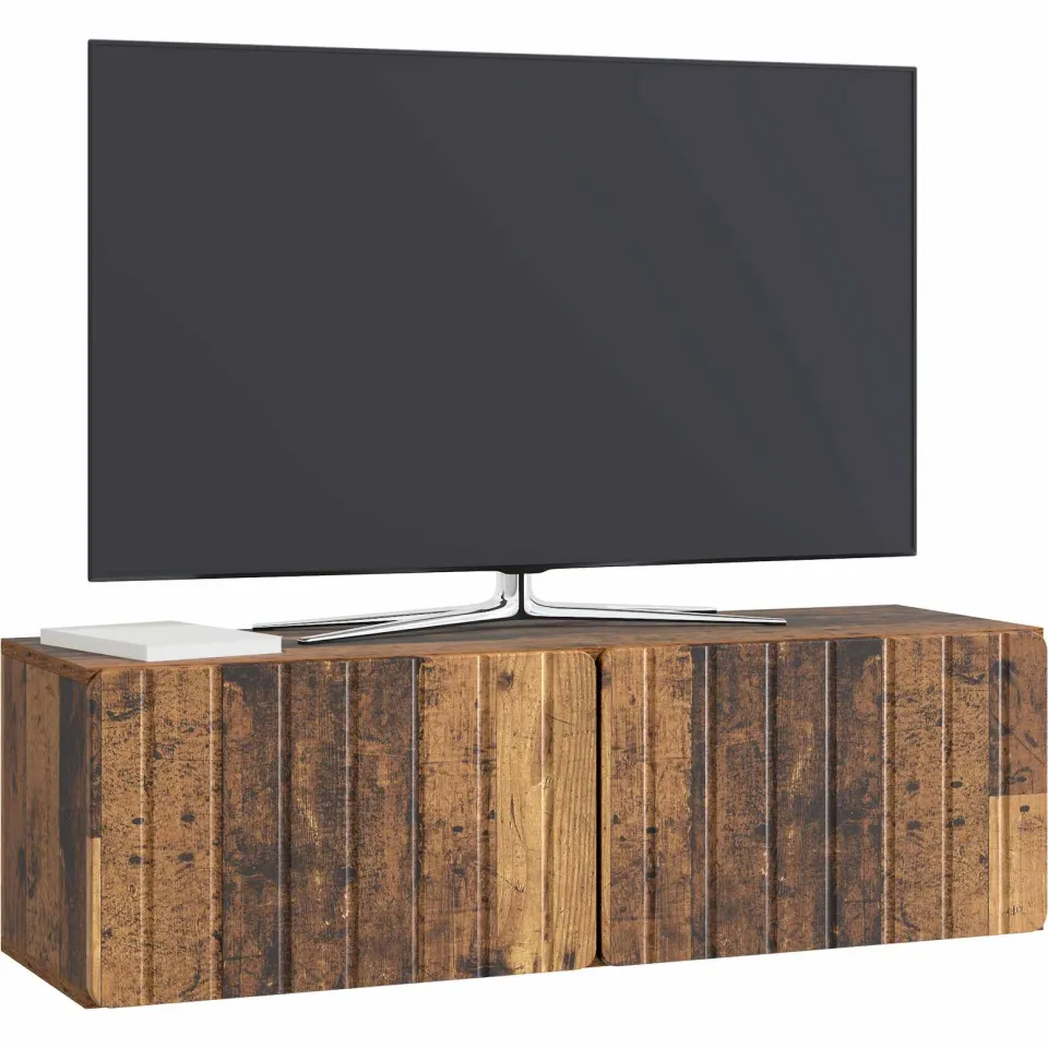 vidaXL Wandbeugel TV-kast 98 x 31 x 30 cm Oud hout Bewerkt hout bruin, foto 3