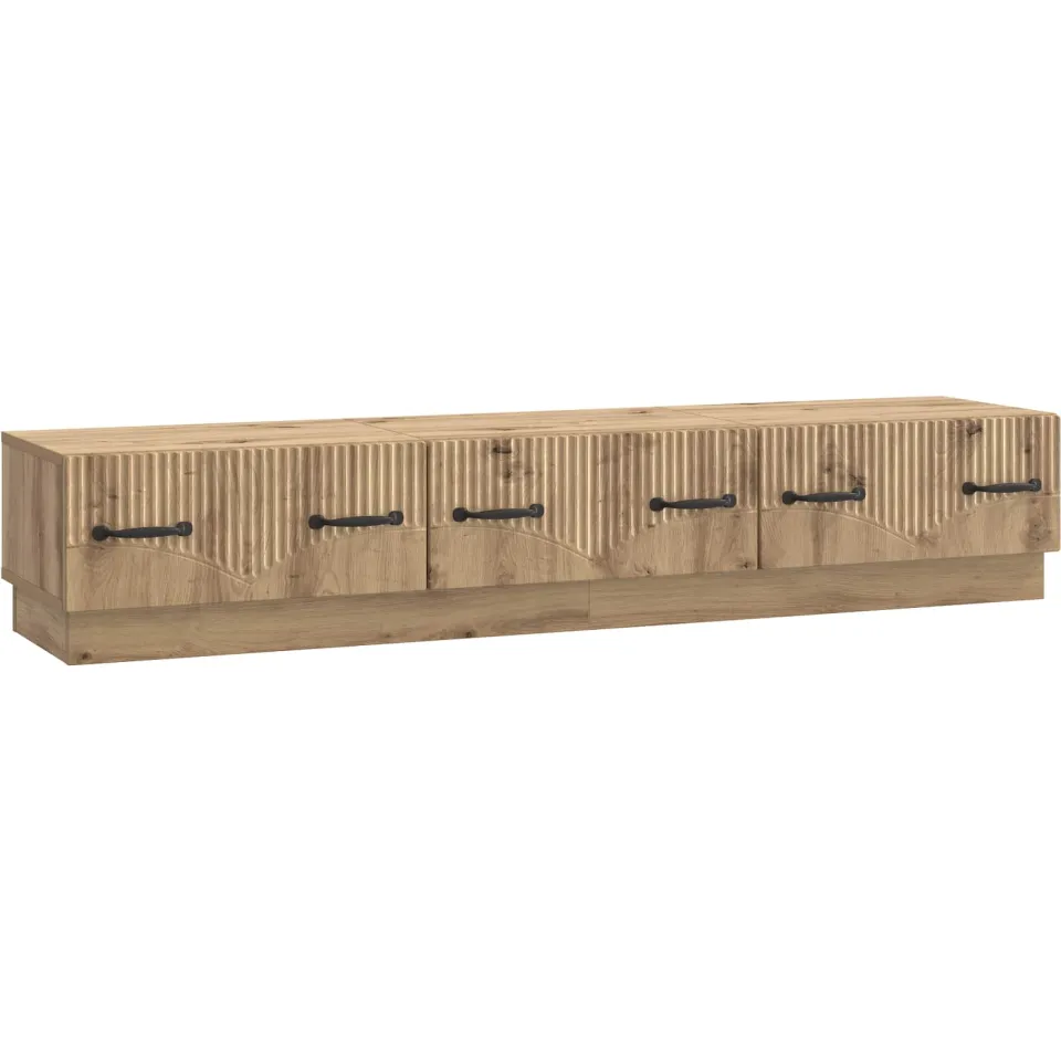 vidaXL Tv-meubel 147 x 34,5 x 27 cm Artisanaal eiken Bewerkt hout, foto 3