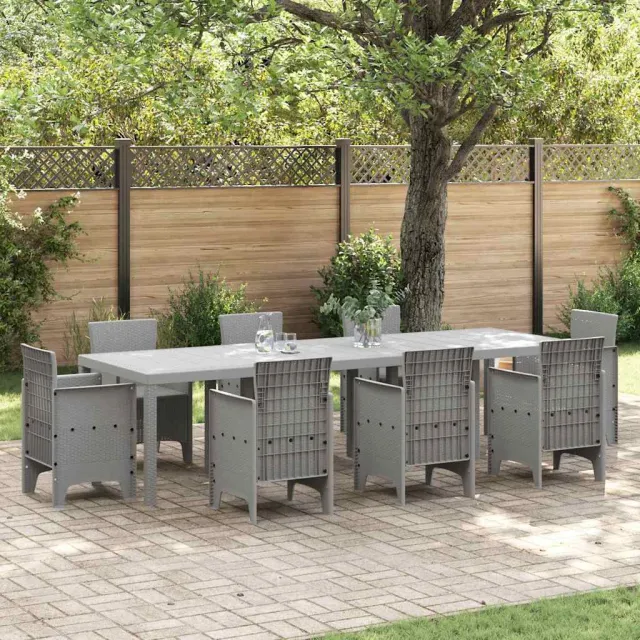 vidaXL Tuinstafel Lichtgrijs 300 x 100 x 73 cm poly rattan, foto 2
