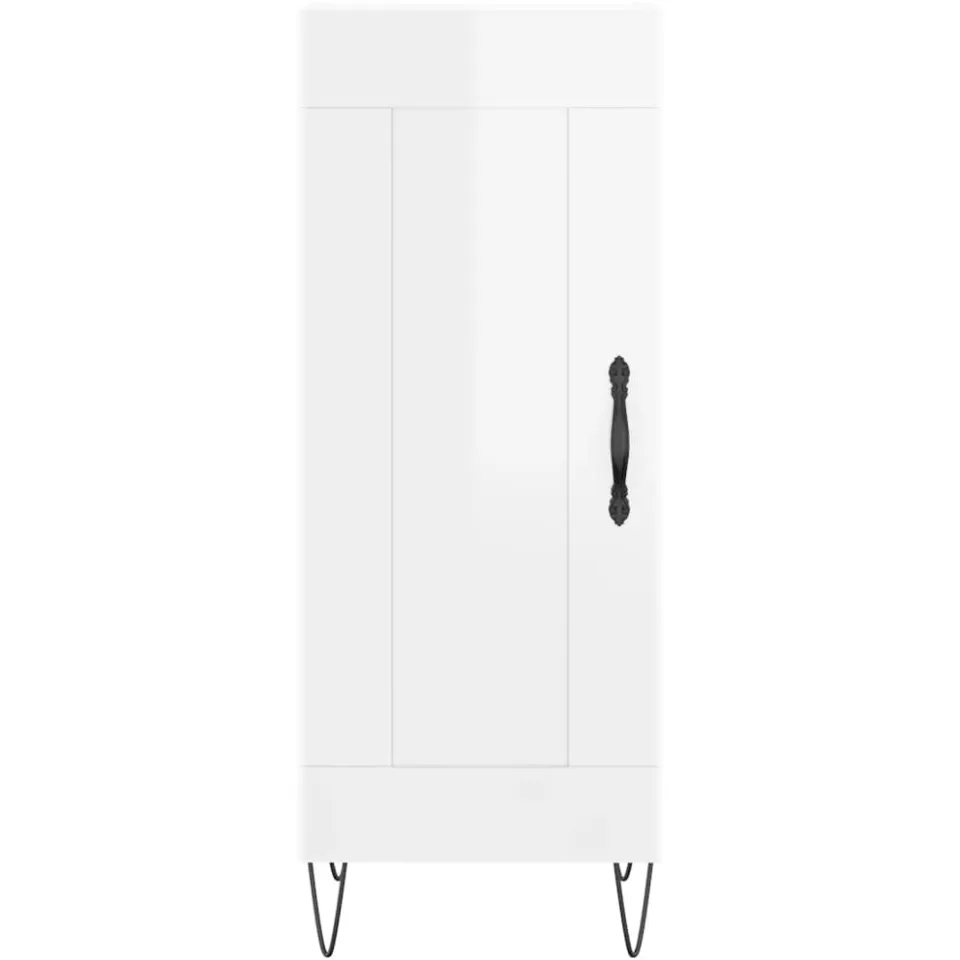 vidaXL Dressoir 34,5x34x90 cm bewerkt hout hoogglans wit