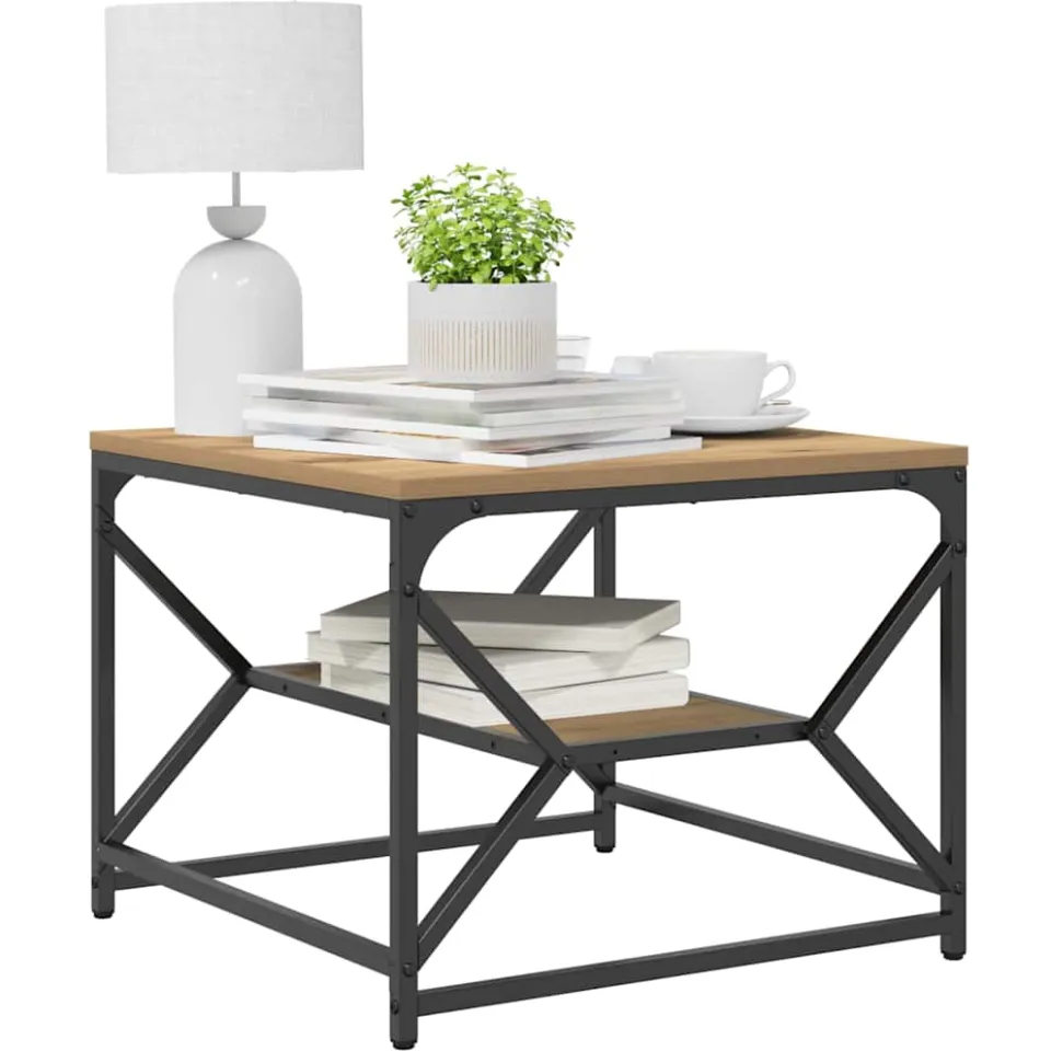 vidaXL Salontafel Artisan Eiken 51 x 50 x 40 cm, foto 3
