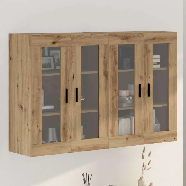 vidaXL Wandgemonteerde Kasten 2 st artisanaal eikenkleurig Bruin