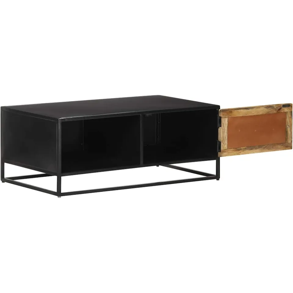 vidaXL Salontafel 90x50x35 cm ruw mangohout bruin, foto 3