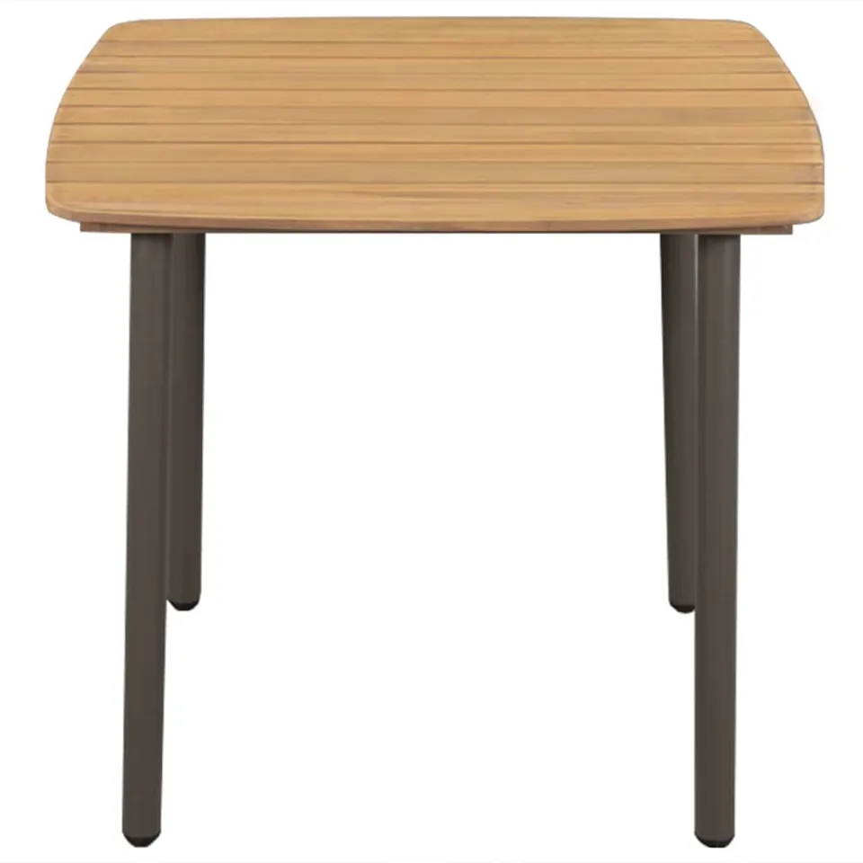 vidaXL Tuintafel 80x80x72 cm massief acaciahout en staal, foto 2