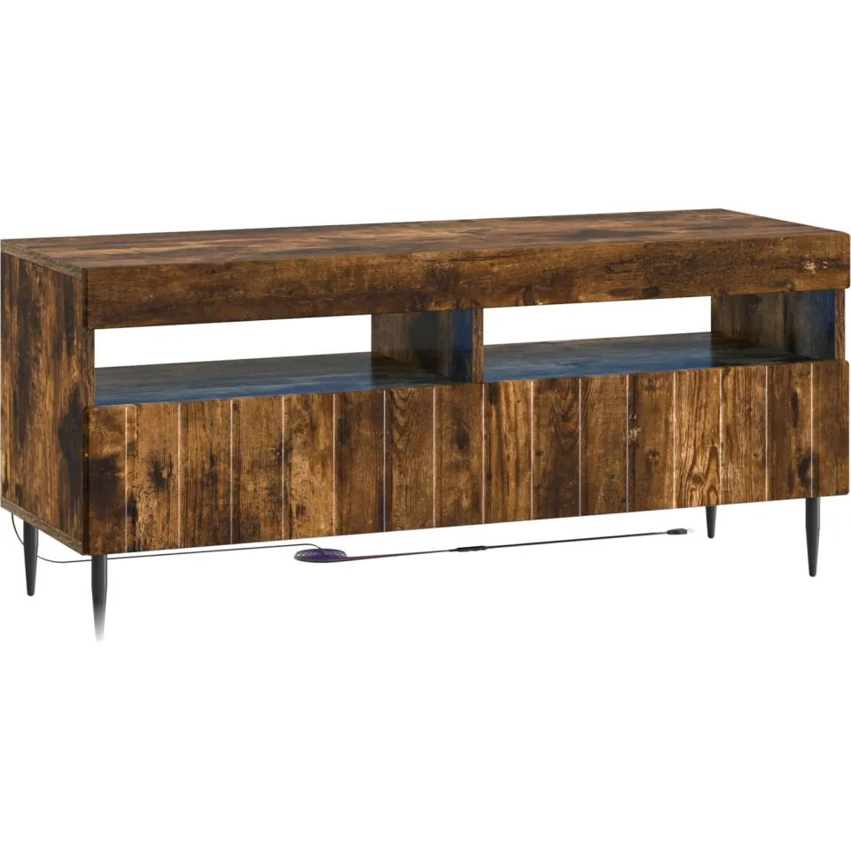 vidaXL LED tv-meubel ZWOLLE 100 x 35 x 43 cm Gerookt eiken, foto 3