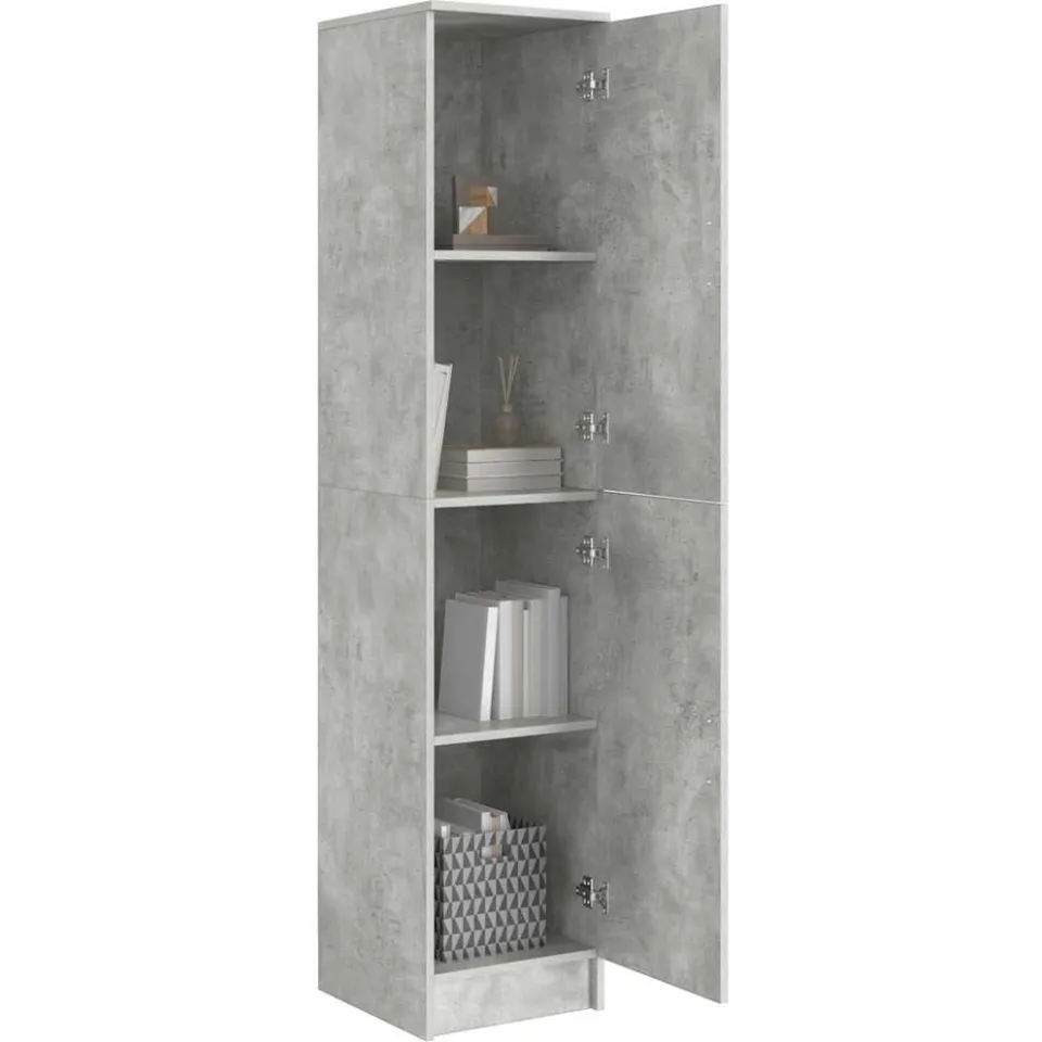 vidaXL Hoge kast Beton Grijs 35 x 39 x 168 cm