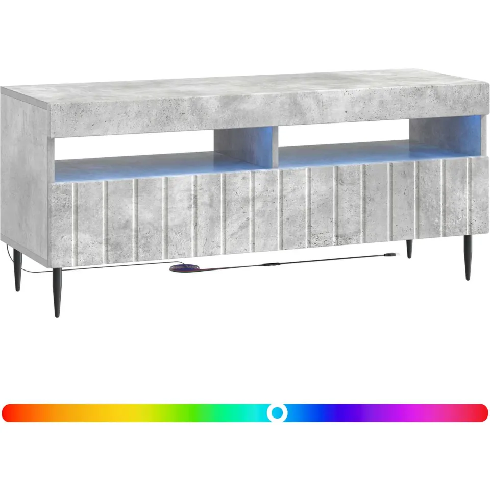 vidaXL LED tv-meubel ZWOLLE 100 x 35 x 43 cm Betongrijs Bewerkt hout grijs, foto 3