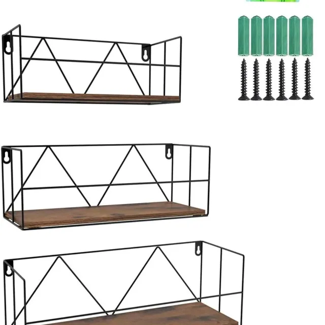RFWR Moderne Wandplanken Set - 3-delige Zwevende Planken voor Woondecoratie bruin