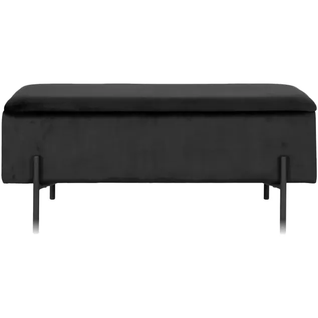 Artichok Marlou velvet bankje met opbergruimte zwart - 95 x 46 cm, foto 4