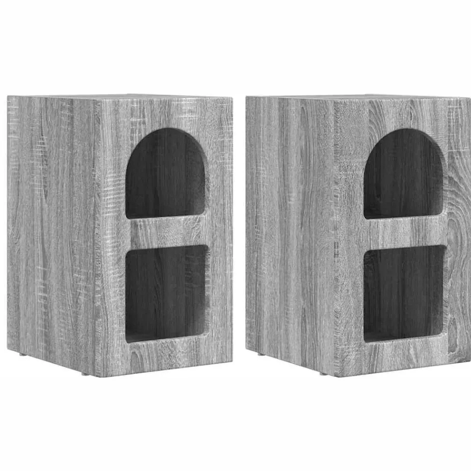 vidaXL Nachtkastje ELST 2 st Grijs Sonoma 29,5 x 33,5 x 50 cm