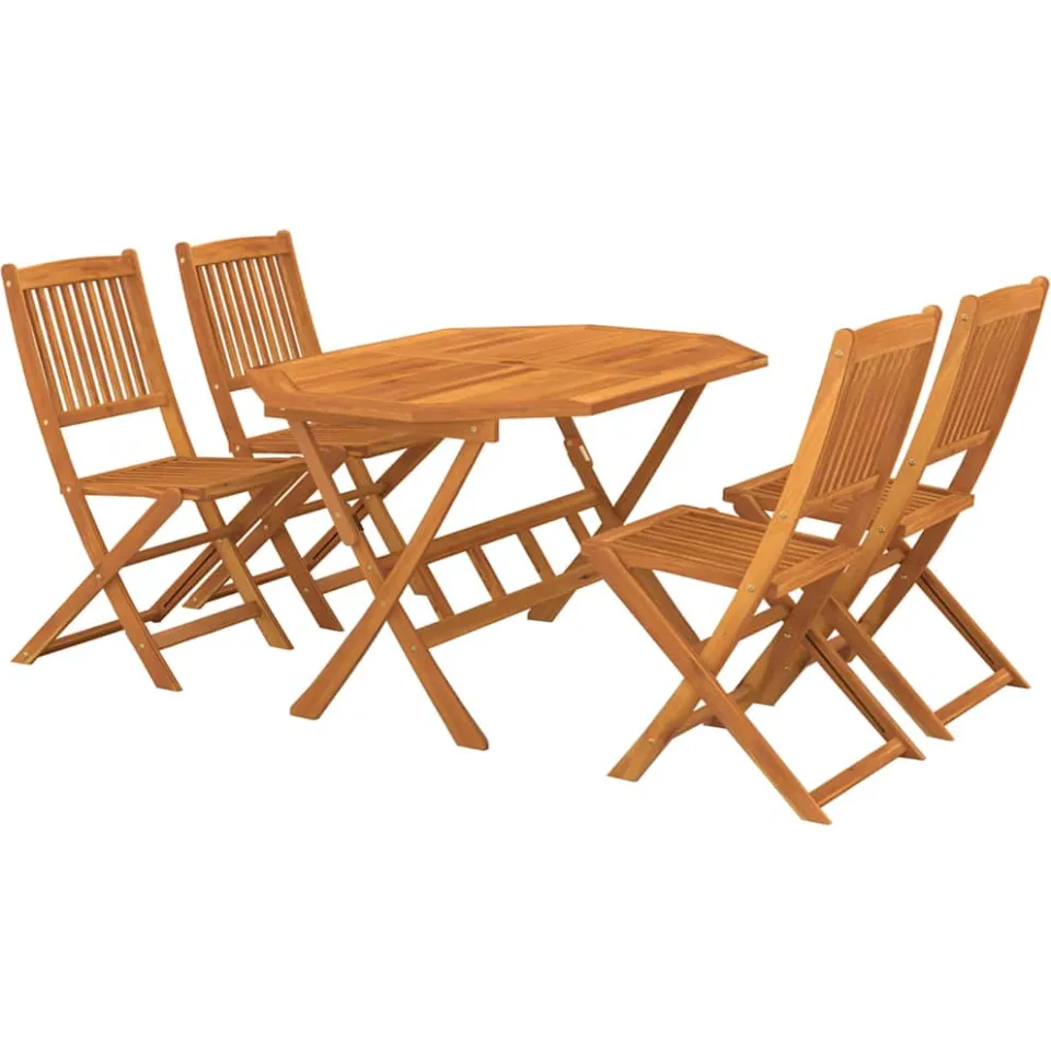 vidaXL 5-delige Tuinset massief acaciahout Bruin