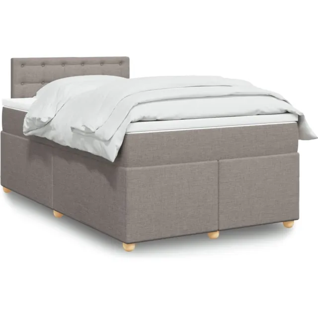 vidaXL Boxspring met matras stof taupe 120x200 cm