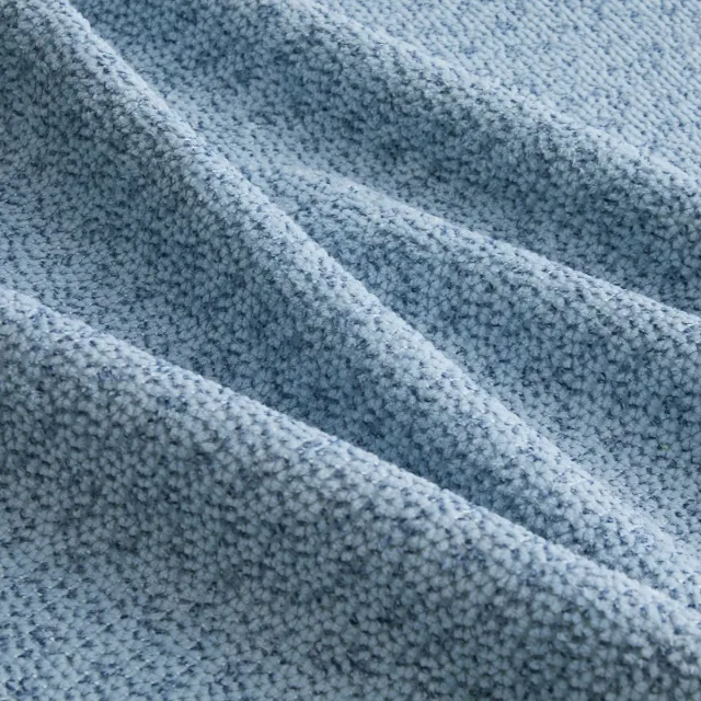 DESMIU U-Bank 366 x 165 cm - Modulaire 4-Zits Bank Met 2 Ottomanen En 32D Koudschuim - Voor Woonkamer En Appartement - Stof Blauw