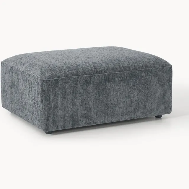 Westwing Collection Voetenbank Melva, B 99 x D 72 cm Blauw