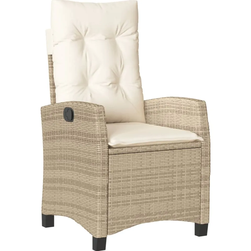 vidaXL 9-delige Tuinset met kussens poly rattan beige, foto 4