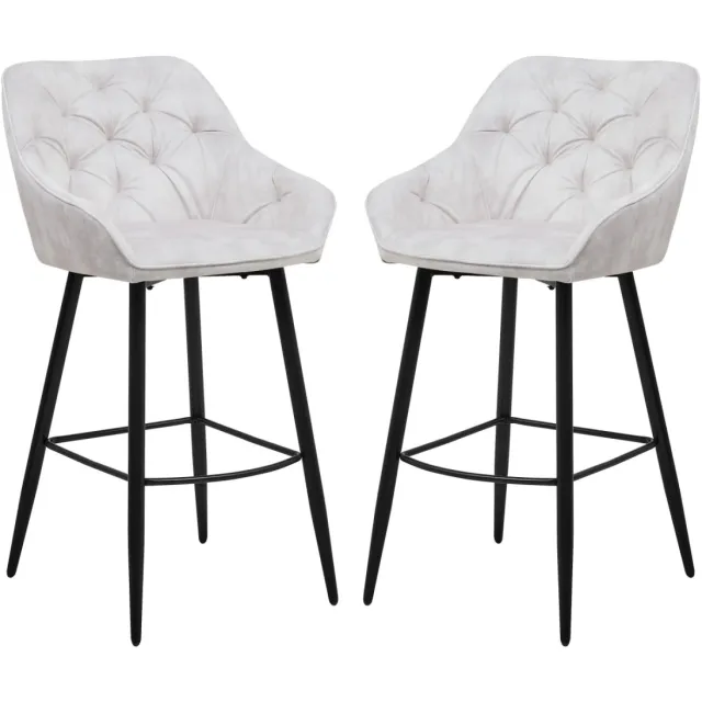 Barkruk Liverpool beige velours | set van 2