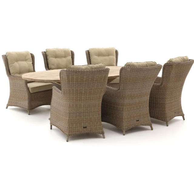 Intenso Furniture Intenso Milano/ROUGH-Y Ellips 240cm dining-lounge tuinset 7-delig Taupe