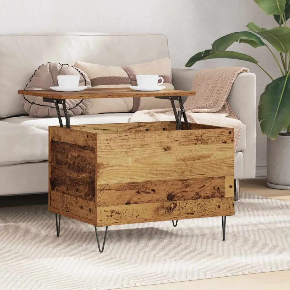 vidaXL Salontafel Oud Hout 60 x 44,5 x 45 cm Bewerkt hout bruin, foto 4