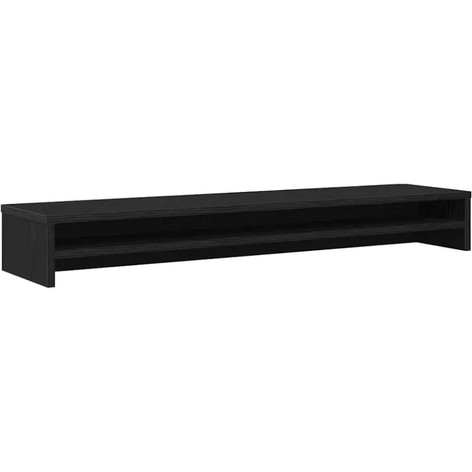 vidaXL Monitorstandaard 100x24x13 cm zwart eikenhout, foto 3