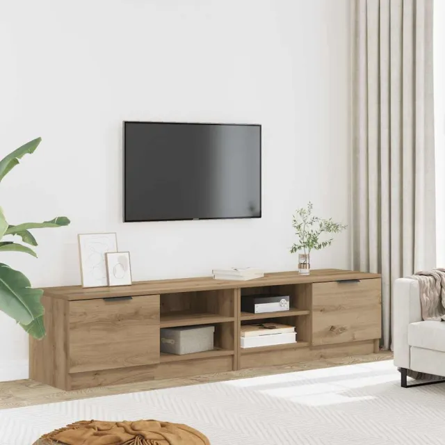 vidaXL Tv-meubelen 2 st 80x35x36,5 cm bewerkt hout artisanaal eiken Bruin