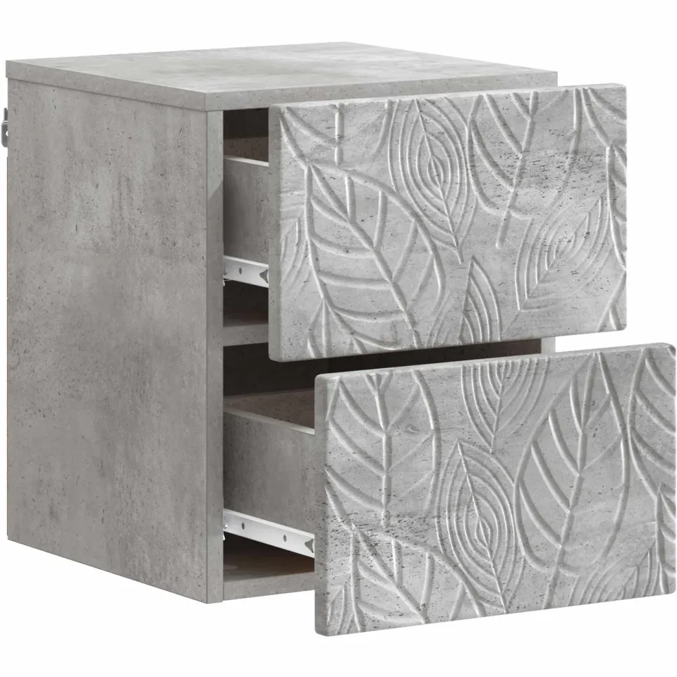vidaXL Wandbeugel Bedkast Betongrijs 34,5 x 33 x 40 cm Bewerkt hout