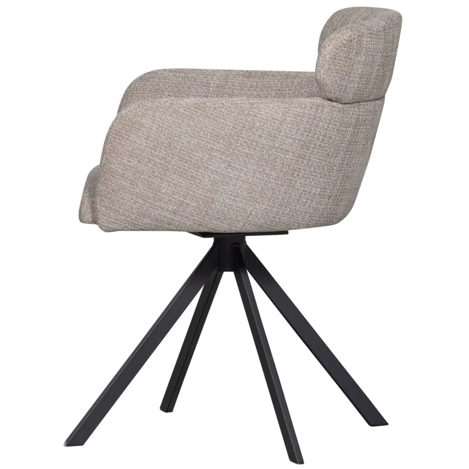 WOOOD Fenne draaibare eetkamerstoel beige, foto 4