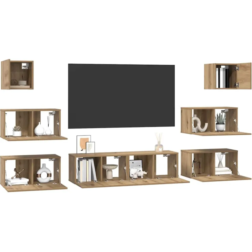 vidaXL Tv-meubelset 8 st 60 x 30 x 30 cm Artisan Eiken, foto 3