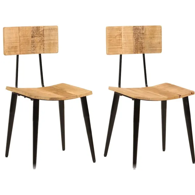 vidaXL Eetkamerstoelen 2 st 44x40x80 cm massief mangohout bruin, foto 2