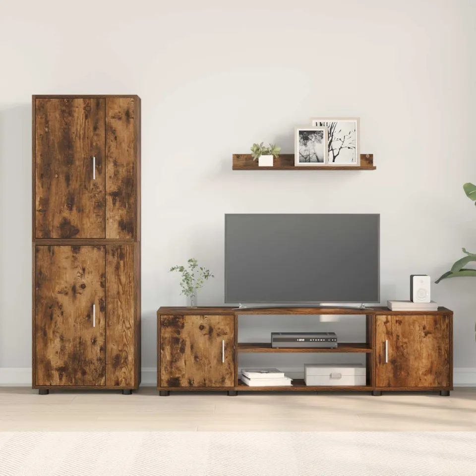 vidaXL Tv-meubelset 140 x 40 x 33 cm Gerookt Eiken, foto 4
