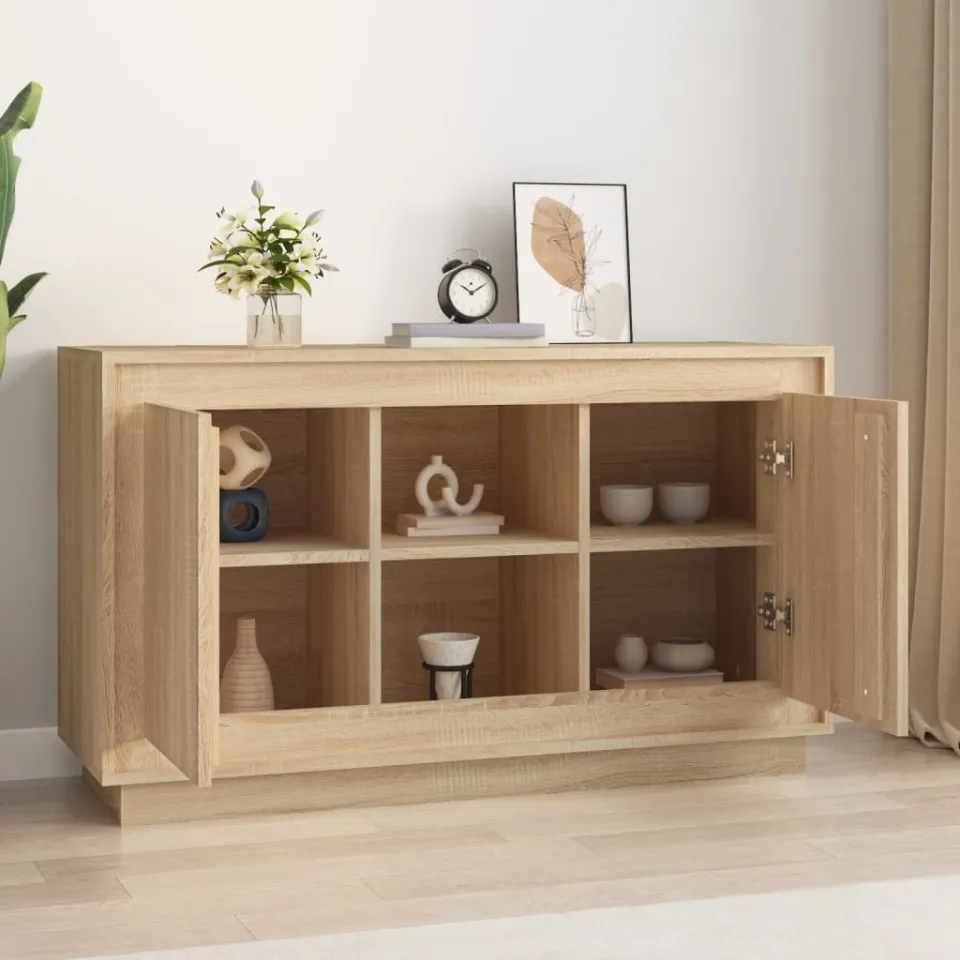 vidaXL Dressoir 102x35x60 cm bewerkt hout sonoma eikenkleurig, foto 3