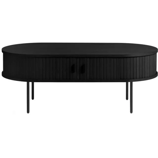 Meubelplaats Salontafel Nola Ovaal eiken 120x60 cm - Zwart