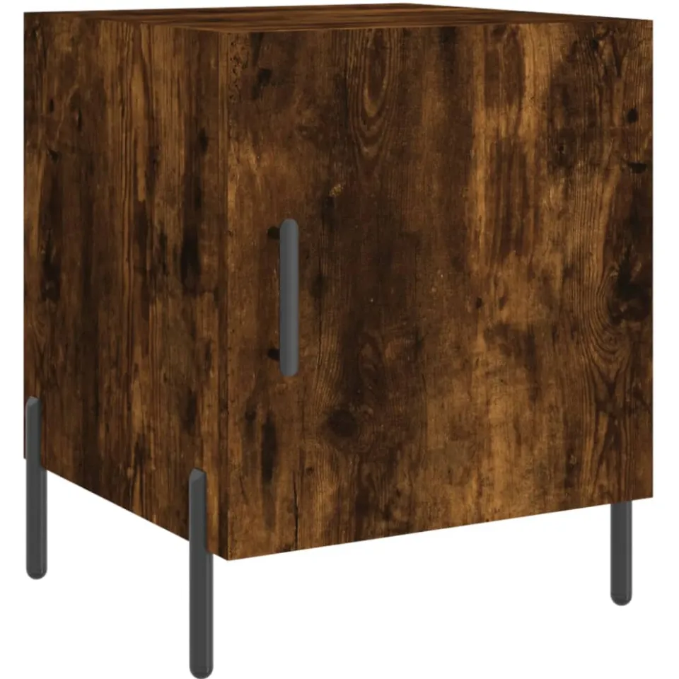 vidaXL Nachtkastje 40x40x50 cm bewerkt hout gerookt eikenkleurig, foto 3