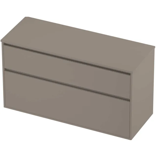 Proline Deck Badmeubelset Greeploos Asymmetrisch Kader 2 Laden 120x46x67 cm Clay Beige
