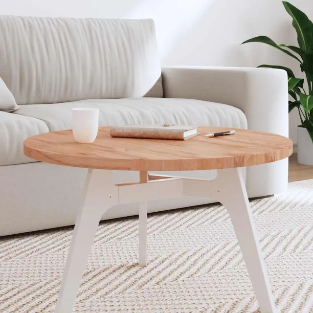 vidaXL Tafelblad rond Ø70x2,5 cm massief beukenhout bruin, foto 2