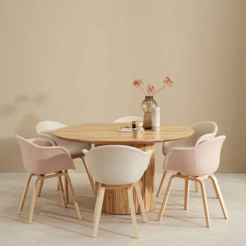 NOUS Living eetkamertafel Jaime (⌀140 cm) naturel, foto 3