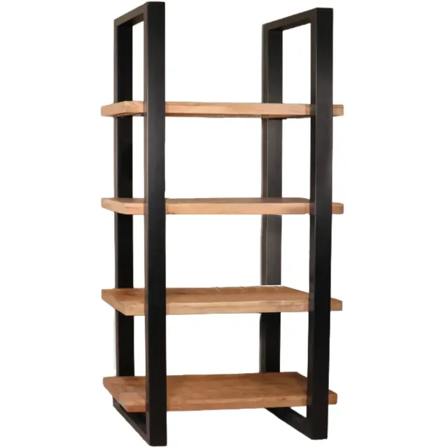 Lizzely Garden & Living Boekenkast mangohout Zazo 200x100cm kast industrieel massief hout mango boekenrek