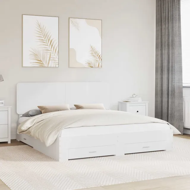 vidaXL Bedframe met lade met hoofdeinde Wit 180 x 200 cm Bewerkt hout