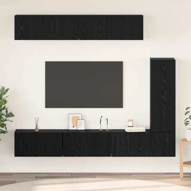 vidaXL TV Cabinet Set 6 st 30,5 x 30 x 90 cm Zwart Eiken, foto 2