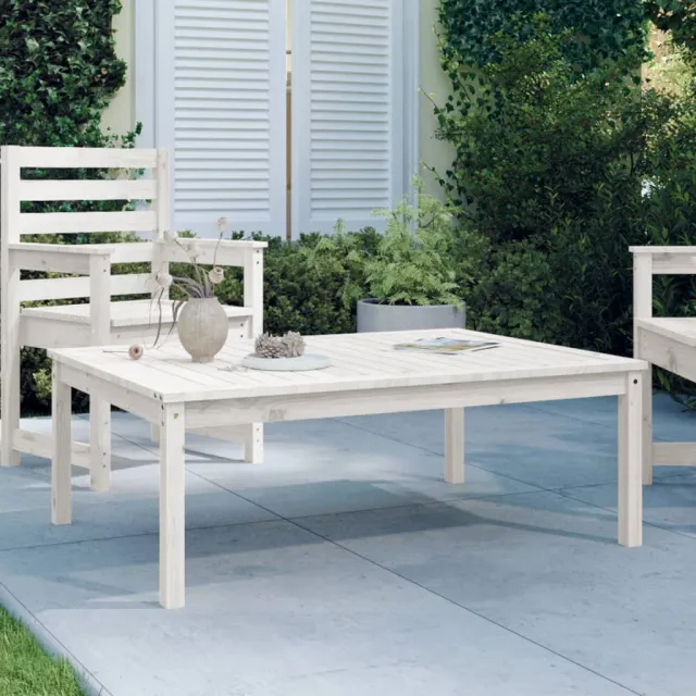 vidaXL Tuintafel 121x82,5x45 cm massief grenenhout wit, foto 2