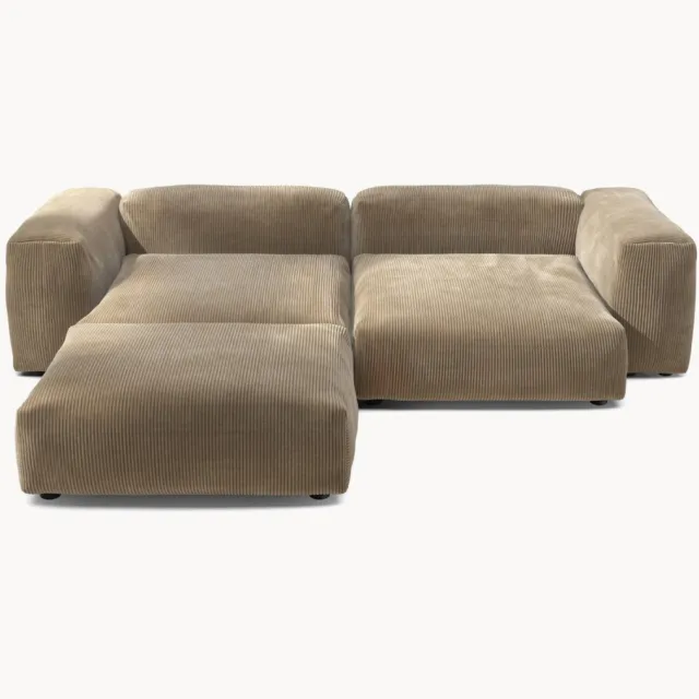 vetsak Modulaire hoekbank Vetsak (3-zits) van corduroy Beige