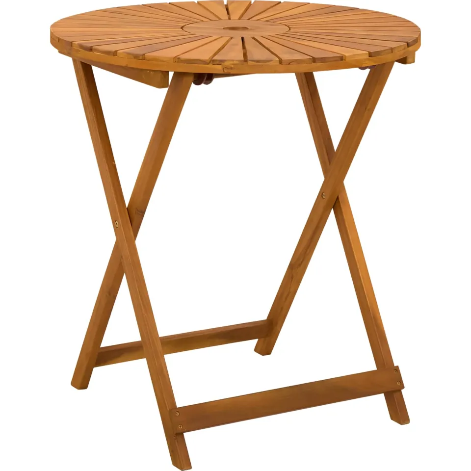 vidaXL Vouw Tuin Tafel Naturel Ø70 x 75 cm Massief Acaciahout, foto 3