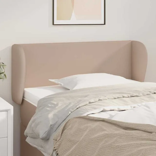 vidaXL Hoofdbord met randen 103x23x78/88 cm kunstleer cappuccinokleur Bruin