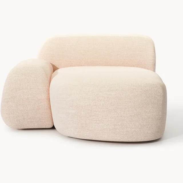 Westwing Collection Bouclé hoekmodule Wolke Roze