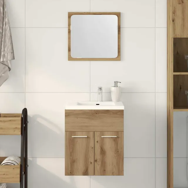 vidaXL 2-delige Badkamermeubelset bewerkt hout artisanaal eikenkleur, foto 2