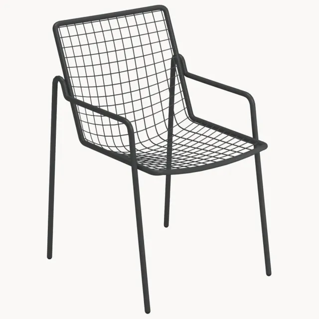 EMU Stapelbare tuinstoel Rio R50 met armleuningen Antraciet