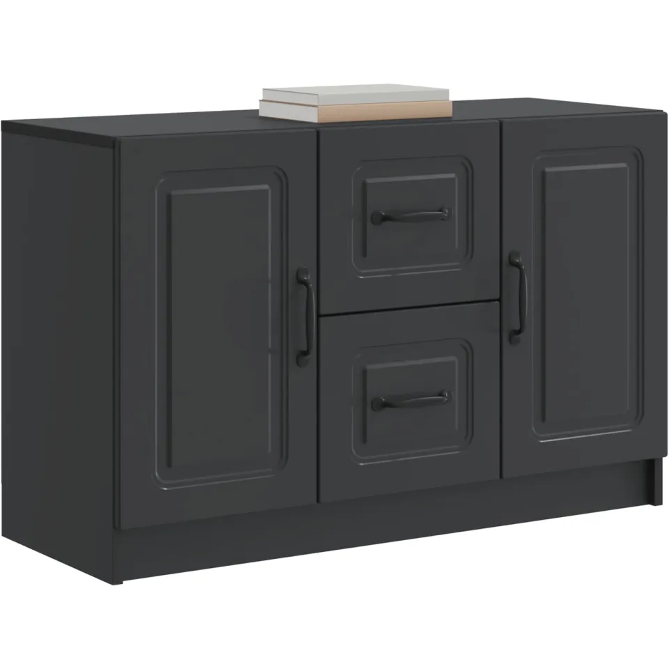 vidaXL Dressoir Zwart 89 x 34,5 x 57 cm Bewerkt hout