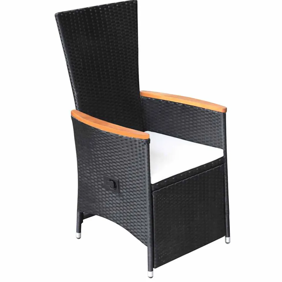 vidaXL 9-delige Tuinset met kussens zwart, foto 3